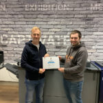 Print Scotland Apprentice Award winner 2022 Christopher Dinnes from Captivate Creative with Managing Director Andrew Dinnes