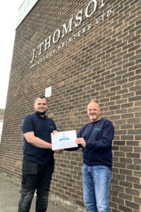 Print Scotland Apprentice Award winner 2022 Kyle Clark from J Thomson Colour with Managing Director Kevin Creechan-001